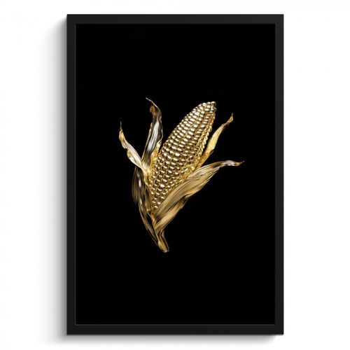 Poster met lijst - Mais - Eten - Goud - Zwart