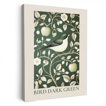Groen - Vogel  - Bloemen