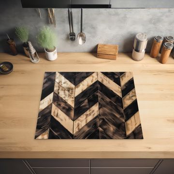 Inductie beschermer - Geometrisch Houtmozaïek