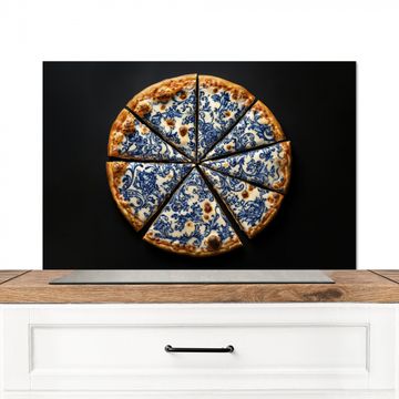 Spatscherm Aluminium - Pizza - Eten - Delftsblauw