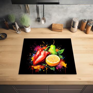 Inductie beschermer - Paprika - Peer - Citroen - Graffiti - Verf - Abstract