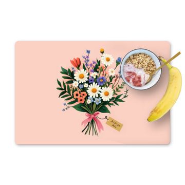 Placemat vinyl - Margrieten - Boeket - Strikje - Roze