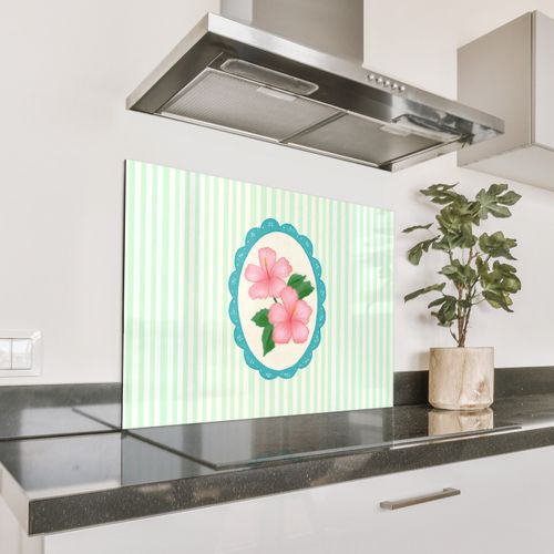 Spatscherm Aluminium - Bloemen - Ovaal - Strepen - Groen