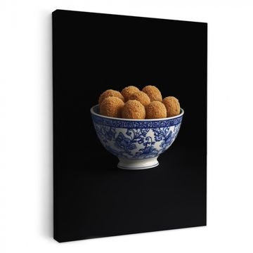 Canvas schilderij - Delfts blauw - Bitterballen - Holland - Schaal