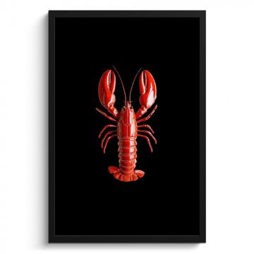 Poster met lijst - Kreeft - Glossier Rood - Zwart