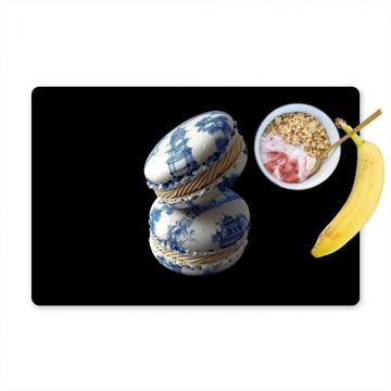 Placemat vinyl - Eten - Macarons - Delfts blauw - Koekjes