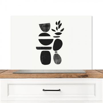 Spatscherm Aluminium - Japandi - Zwart - Abstract