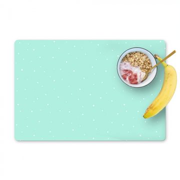 Placemat vinyl - Blauw - Groen - Pastel - Stippen