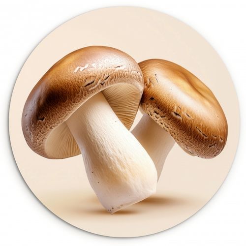 Muurcirkel - Champignons - Zacht - Beige
