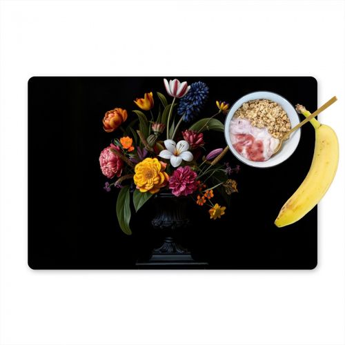 Placemat vinyl - Lente - Bloemen - Klassiek - Vaas