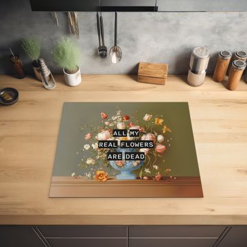 Inductie beschermer - Bloem - Quote - Vintage - Art