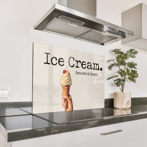 Spatscherm Aluminium - Ice cream - Softijs - Kleurrijk - Kers