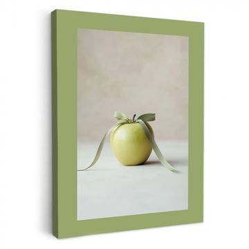 Canvas schilderij - Groen - Appel - Strikje