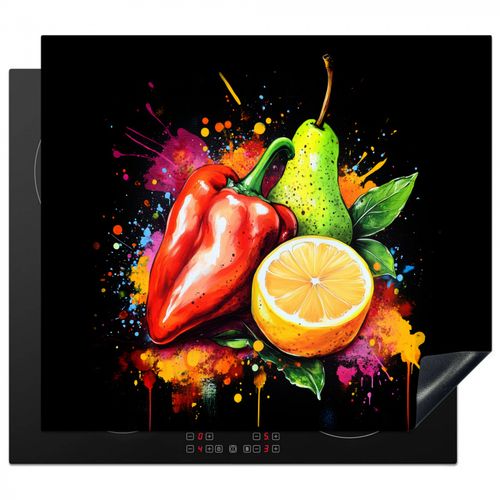 Inductie beschermer - Paprika - Peer - Citroen - Graffiti - Verf - Abstract