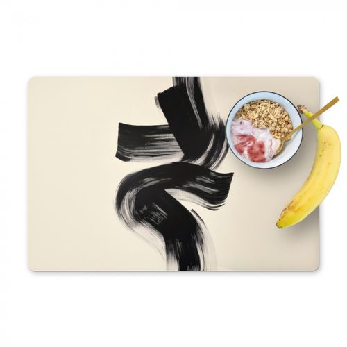 Placemat vinyl - Strepen - Zwart - Abstract