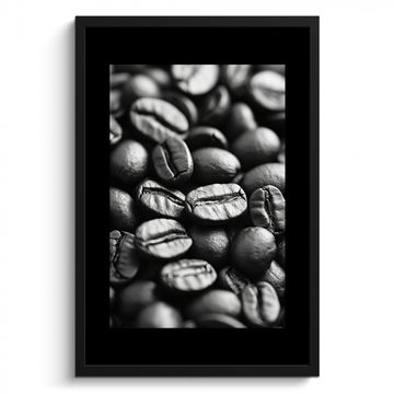 Poster met lijst - Koffiebonen - Zwart - Vintage