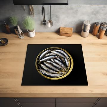 Inductie beschermer - Sardines - Vissen - Rond - Zwart