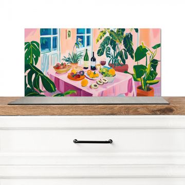 Spatscherm Aluminium - Tafel - Wijn - Fruit