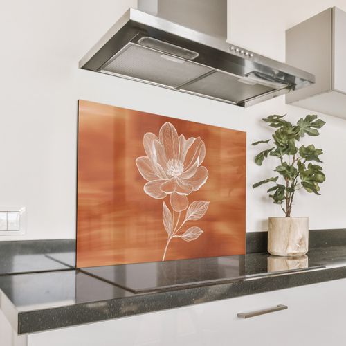 Spatscherm Aluminium - Bloem - Minimalistisch - Wit