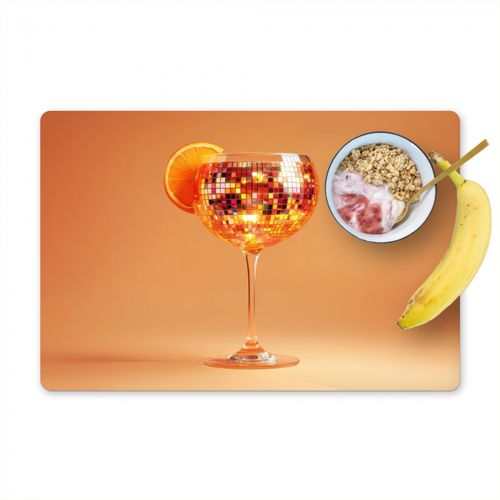 Placemat vinyl - Drank - Oranje - Glitter - Disco