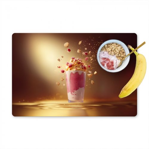 Placemat vinyl - Framboos - Smoothie - Drinken - Roze