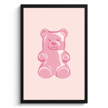 Poster met lijst - Gummy - Beer - Roze - Snoep