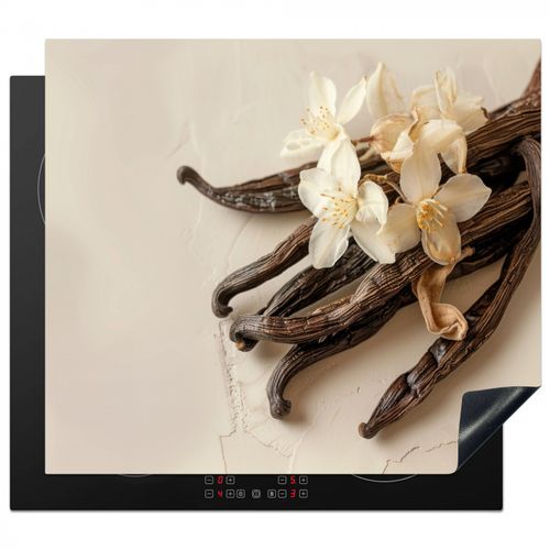 Inductie beschermer - Vanille - Bloemen - Beige