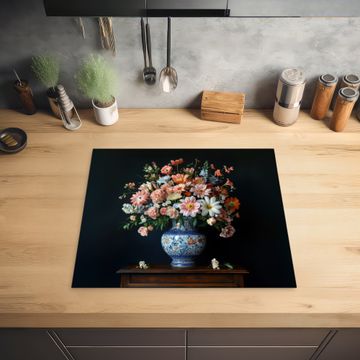Inductie beschermer - Hout - Vaas - Kleuren - Bloemen