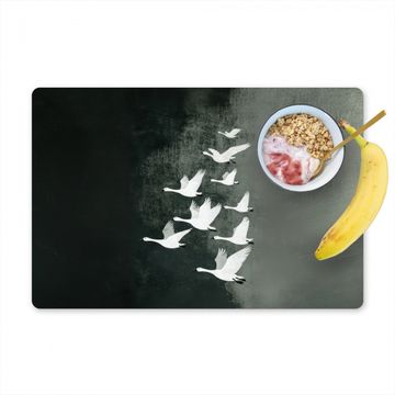 Placemat vinyl - Vogel - Japandi - Groen