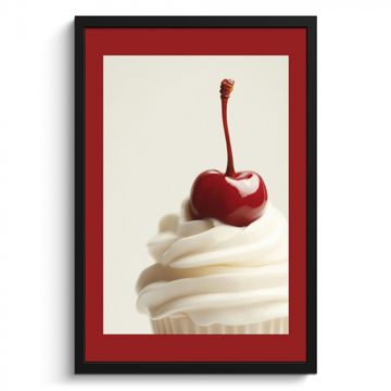 Poster met lijst - Cupcake - Kers - Rood