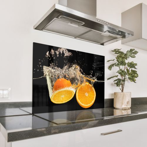 Spatscherm Aluminium - Sinaasappel Splash Serenade