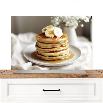 Spatscherm Aluminium - Pannenkoeken - Banaan - Siroop - Wit - Beige