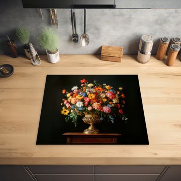 Inductie beschermer - Goud - Bloemen - Kleuren - Vaas