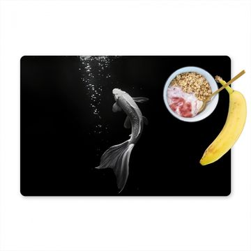 Placemat vinyl - Koi - Vis - Wit - Zwart
