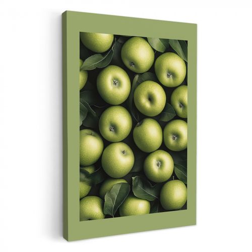 Canvas schilderij - Appels - Groen - bladeren