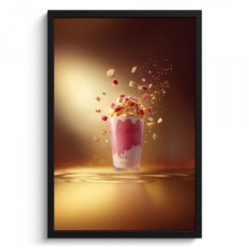 Poster met lijst - Framboos - Smoothie - Drinken - Roze