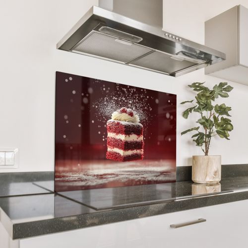 Spatscherm Aluminium - Rode - Velvet - Taart - Eten