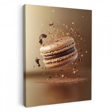 Canvas schilderij - Chocolade - Macarons - Eten - Snoep