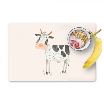 Placemat vinyl - Koe - Boerderij dier - Dieren - Pastel kleuren