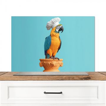 Spatscherm Aluminium - Papegaai - Koksmuts - Grappig - Vogel