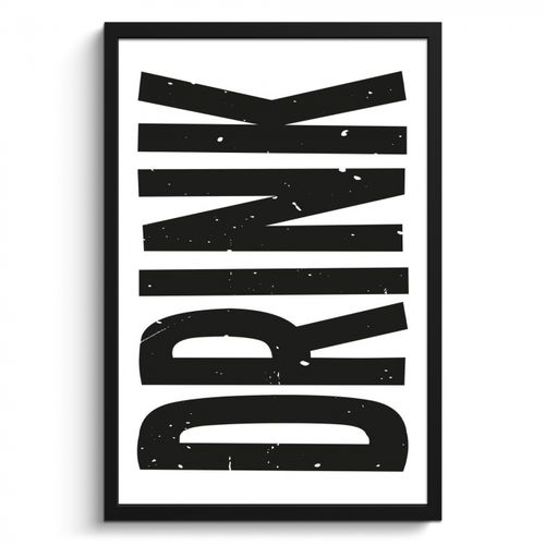 Poster met lijst - Drink - Zwart - Wit - Decoratie