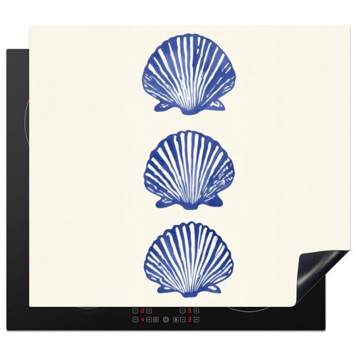 Inductie beschermer - Schelpen - Blauw - Patroon