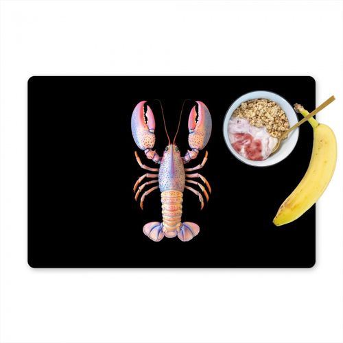 Placemat vinyl - Kreeft - Roze - Zacht - Zwart