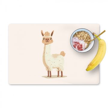 Placemat vinyl - Lama - Dieren - Boerderij - Pastel