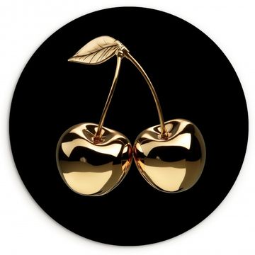 Muurcirkel - Kersen - Zwart - Goud - Chrome