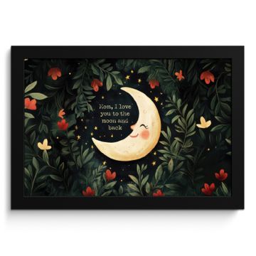 Poster met lijst - Maan - Quote - Bloemen - Sterren