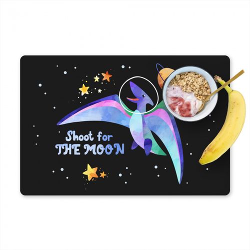 Placemat vinyl - Quotes - 'Shoot for the moon' - Spreuken - Ruimte - Kids - Jongens - Meiden - Kinderen