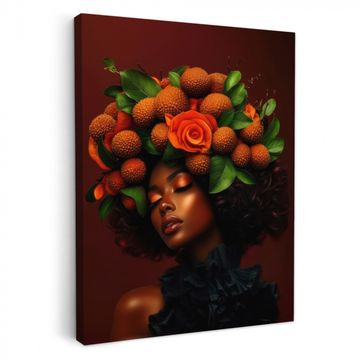 Canvas schilderij - Vrouw - lychee - exotisch