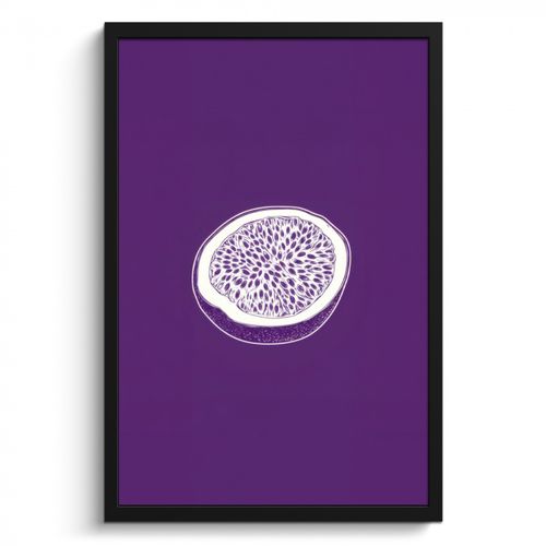 Poster met lijst - Passievrucht - Zaadjes - Paars - Minimalistisch