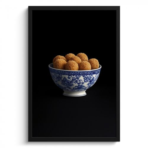 Poster met lijst - Delfts blauw - Bitterballen - Holland - Schaal